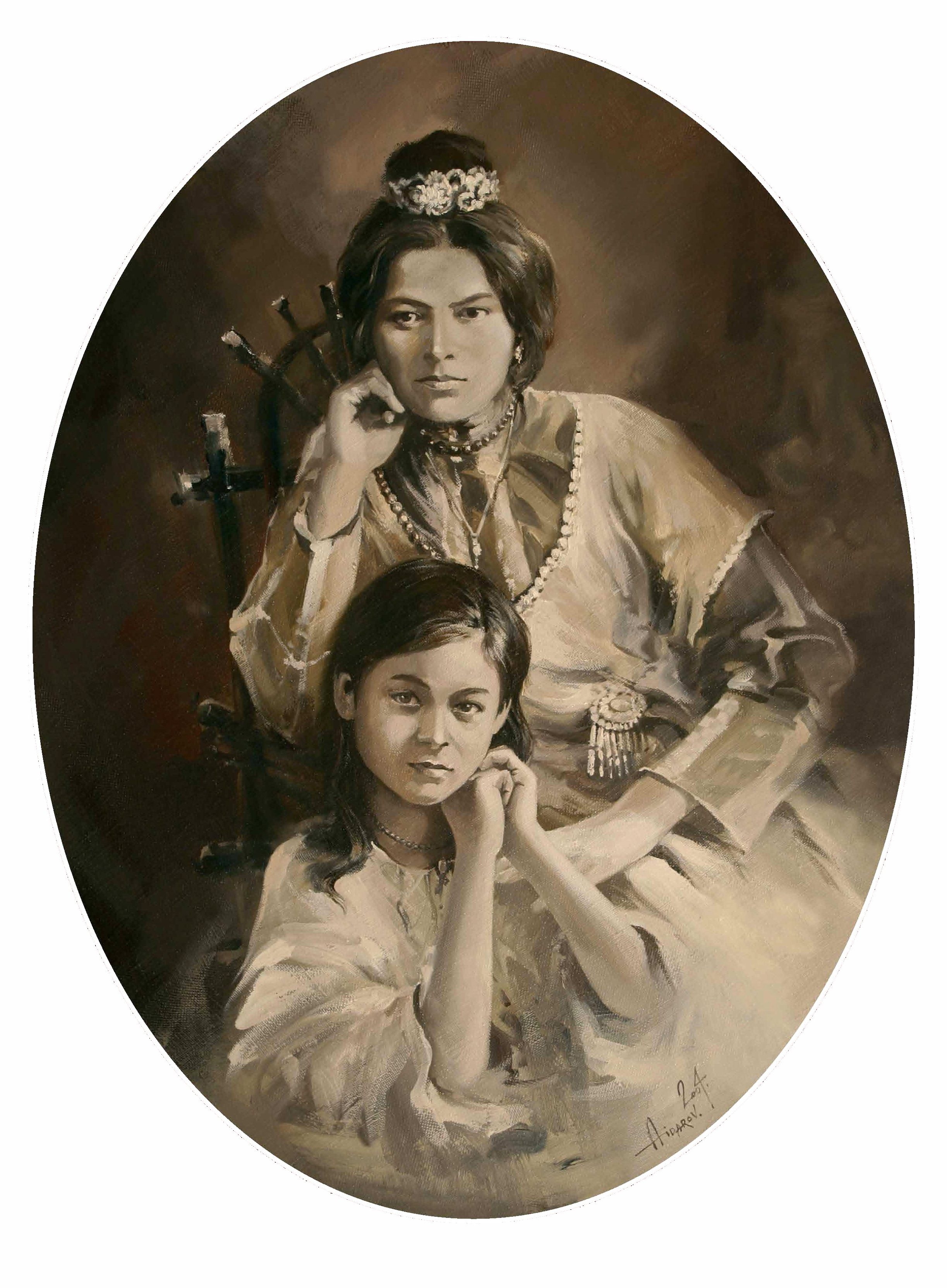 «Әни һәм әби портреты». Ильяс Айдаров. 2004 ел.